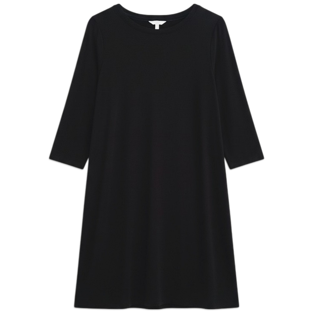 Time and Tru T-Shirt Dress Womens Medium 8-10 Black 3/4 Sleeve Knit Casual LBD